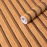 Walwall 壁紙 シール はがせる リメイクシート リブウッド スラットウォール 防水 木目調 のり付き DIYシート 透けない ウォールステッカー おしゃれ 壁 家具用 10m wallpaper