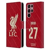 Head Case Designs Officially Licensed Liverpool Football Club Divock Origi 2021/22 Players Home Kit 2nd Group Leather Wallet Case Compatible with Samsung Galaxy S22 Ultra 5G