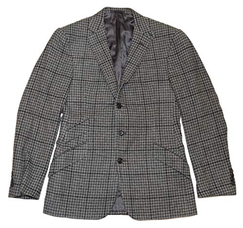 Image of POLO RALPH LAUREN Purple Label Mens Cashmere Blazer Black Gray Italy 40L $3695