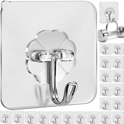 Image of Self Adhesive Wall Hooks for Hanging Strong 5kg | Flower Hooks for Wall Without Drilling | Heavy Duty Hooks Without Nails | Heavy Duty (Pack -10)