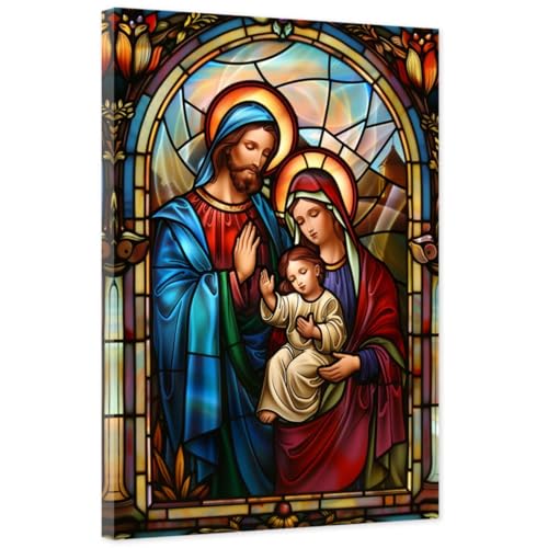ARTZGX Holy Family Pictures Jesus and Virgin Mary Canvas Catholic