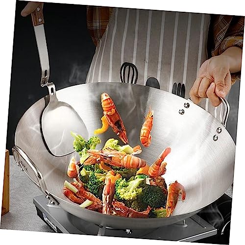 Wok de acero inoxidable con doble asa ergonómica miniatura 6