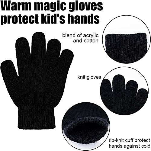 Remifa 12 Pairs Kids Winter Gloves, Christmas Gifts for kids Children Warm Magic Knit Gloves for Boys Girls3