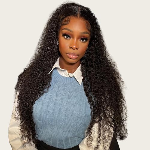 Wiggins Ready And Go Glueless Wigs Human Hair Curly Lace Front Wigs Human Hair Pre Plucked Bleached Knots Curly Hair Products Pre Cut Lace 4x7 Lace Front Wig Glueless Wigs For Black Women 24 Inch