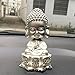Produktbild Auto Parfüm Block Base Auto Innere Dekoration Kopf Schütteln Kristall Mosaik Buddha Skulptur , SUV Luft Frischer Sitz Dekor LKW Instrumententafel Ornamente Zuhause Kunst , Silver