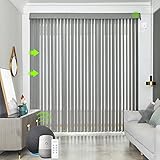 Yoolax Motorized Vertical Blinds Works with Alexa, Light Filtering Remote Control Window Blind Custom Size, Privacy Light Control Slats, Blackout Electric Blinds for Smart Home Office (Smoky Grey)