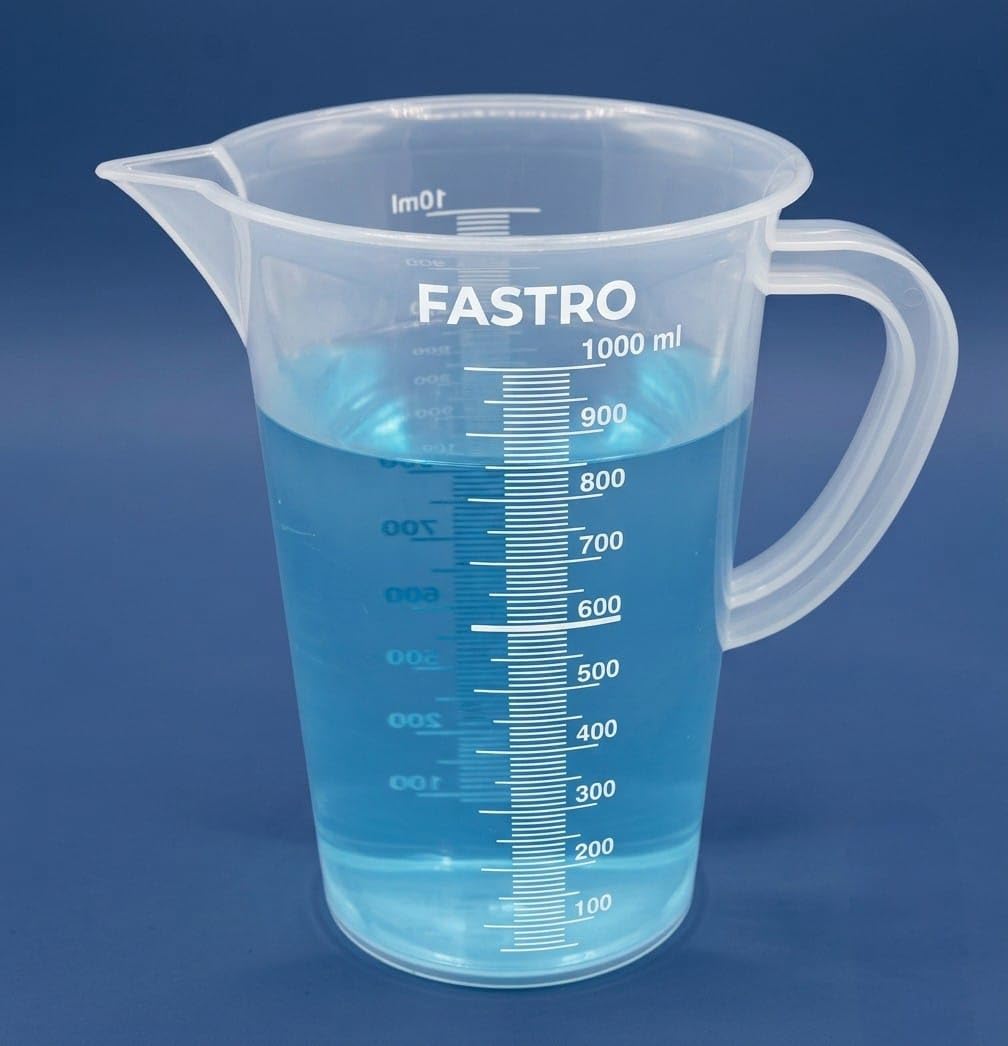 1000ml Measuring Jugs - Clear Plastic with Handles -6