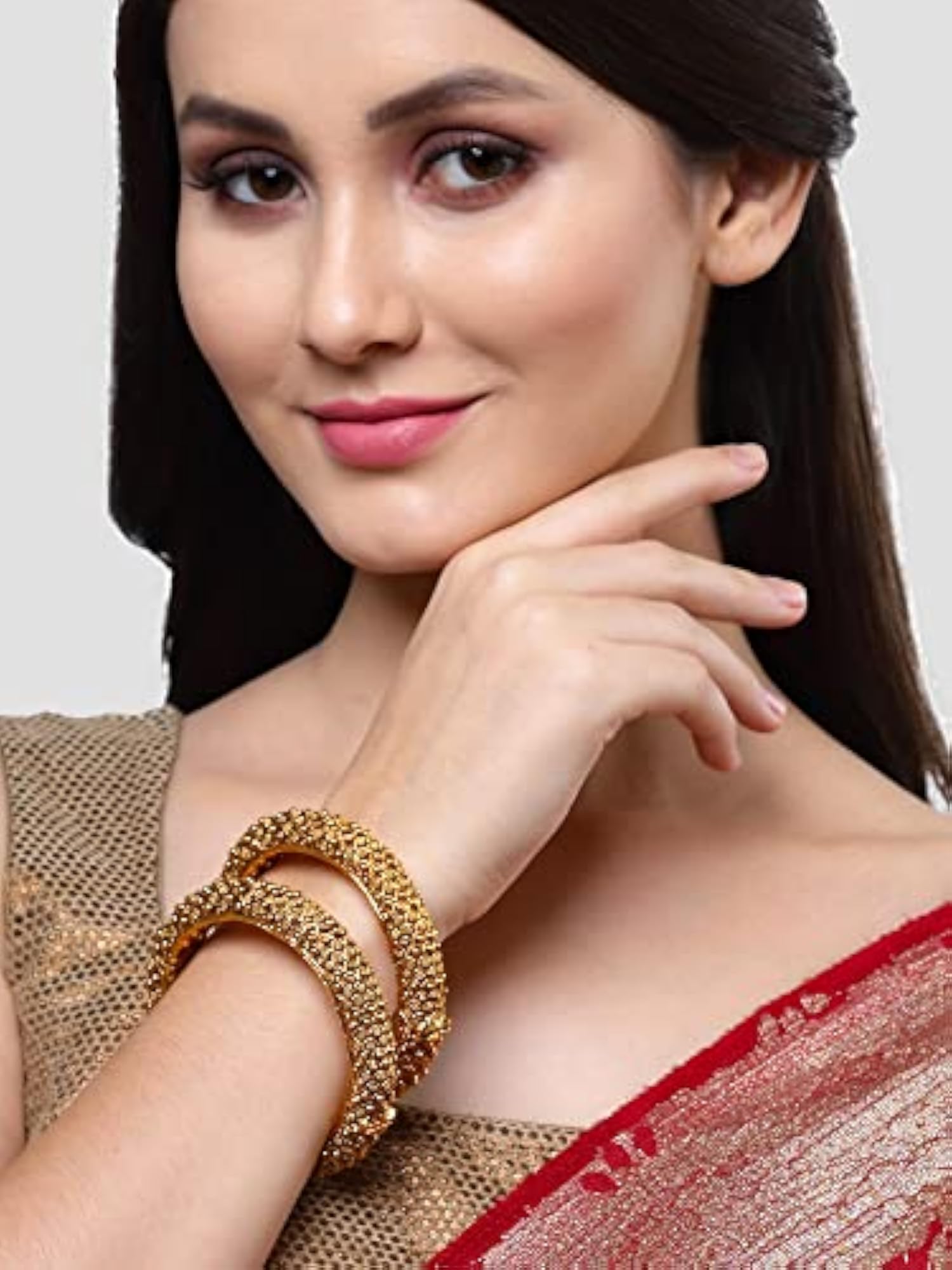 Set of 2 Rajwadi Plated Antique Temple Bangles