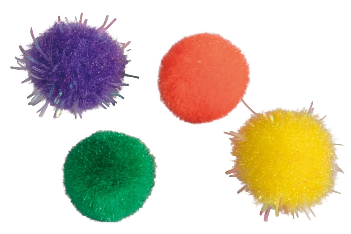 Rayher Pompom Mix, 10 mm Diameter, Assorted Colours, Pack of 96, Plush Balls for Crafts and Decorating, 75445990