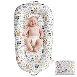 Baby Lounger, Portable Baby Lounger for Newborn 0–24 Months, Infant Nest for Travel, Floor Time, and Crib Use, Baby Essentials for Home (Hoot)