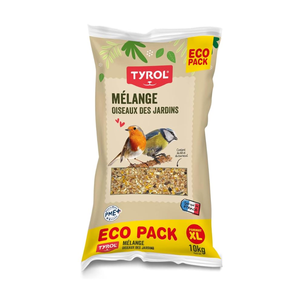 Tyrol - Mezcla de Semillas para Pajaros Cielo y Pájaros Silvestres - Comida Pajaros de Exterior como Petirrojo, Pinzón, Carbonero - Papilla para pajaros - Saco de Semillas para Pajaros - 10kg
