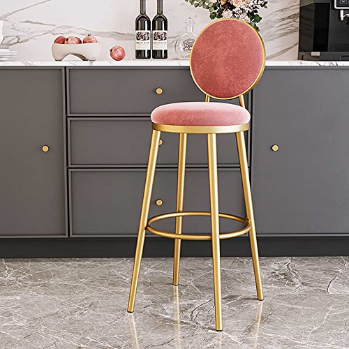 Tabouret de comptoir en velours avec dossier et chaises rembourrées douces - 5