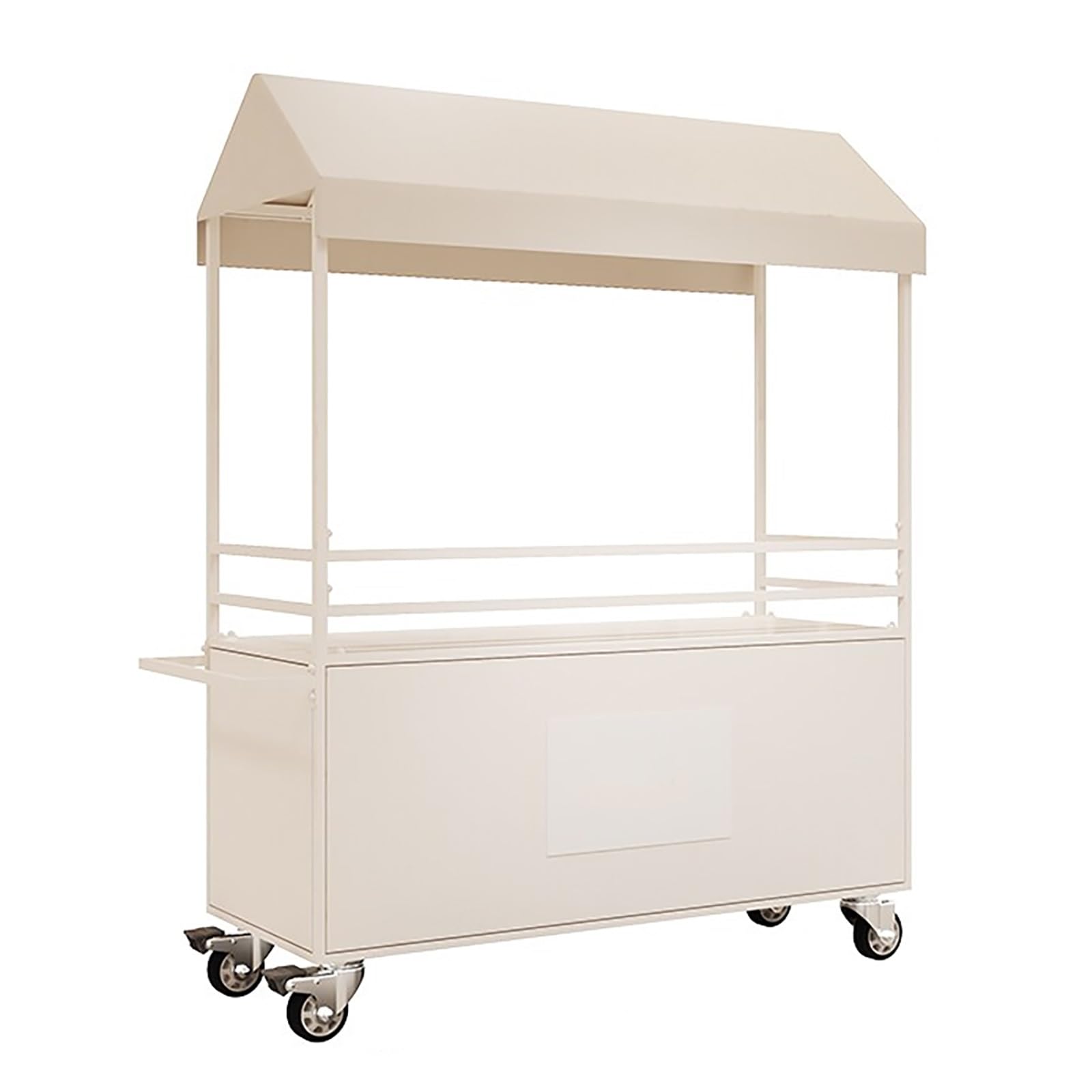 Carro De Venta Ambulante con Toldo,Carrito De Vendedor De Comida,Puestos Ambulantes Portátiles,para Ferias Y Promociones Corporativas(White,120cm/47.2in)