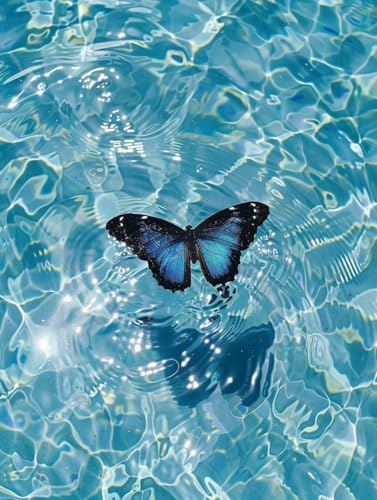 Peinture diamant eau et papillons 40x50cm avec accessoires de loisirs créatifs