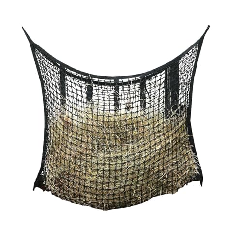 Bolsa de heno de caballos, rectángulo de caballos lentos Redes de heno | Bolsas de heno resistentes a la lágrima con agujeros de 3 cm, suministros de caballos portátiles para prevenir