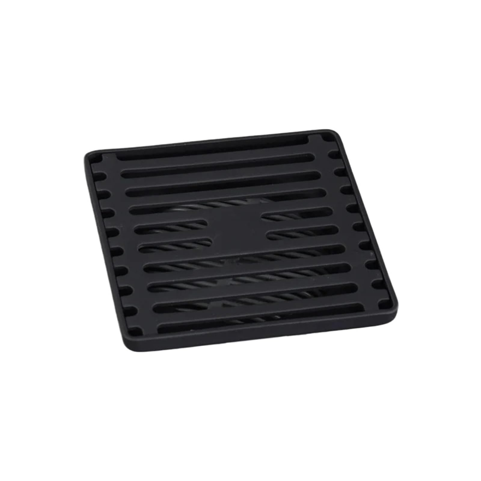 Drainage grates Square Bathroom Shower Floor Drain Matte Black 10 Cm 304 Stainless Steel Removable Quadrato Pattern Grate(Matte Black)