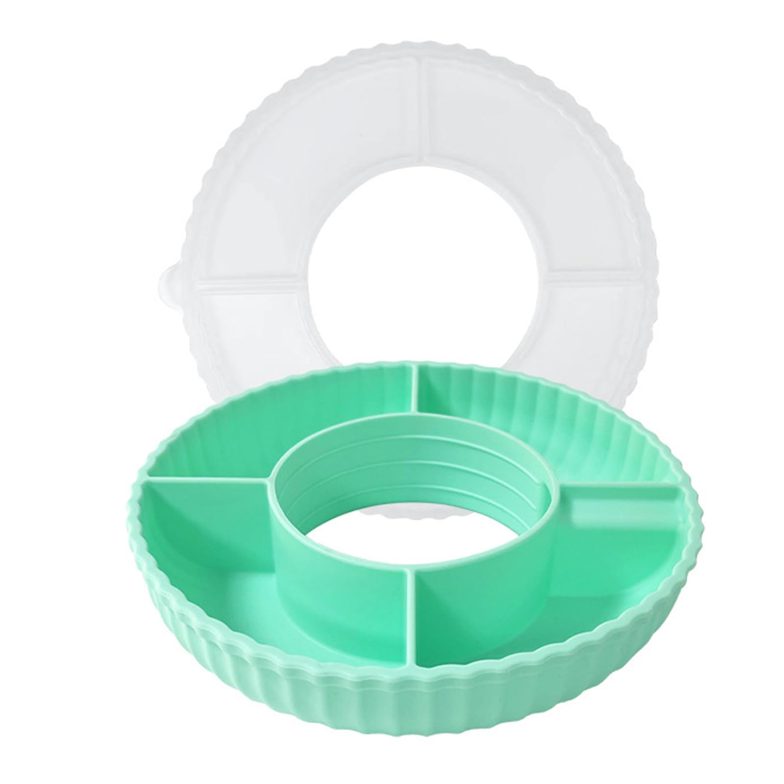 Yixannx Light Green Covered Snack Storage Tray Convenient Container For Cookies And Treats Divided Silicone Tray Reusable Snack Nuts,