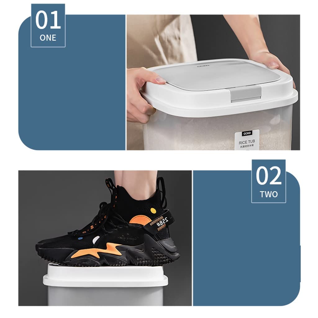 NAKEAH GYJ Secchio di riso Casalinga for uso domestico Cilindro sigillato Scatola di riso Secchio di riso Scatola di immagazzinaggio Serbatoio Grande capacità (Color : Gray)