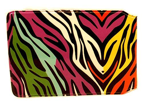 HoneeyColourful Zebra Credit Card Bus Pass Wallet Slimline Travel Rail Ticket Holder Cover for Oyster Business Zip ID Card - Bifold - Party Bag Gift School Leaver Uni (1x Wallet)