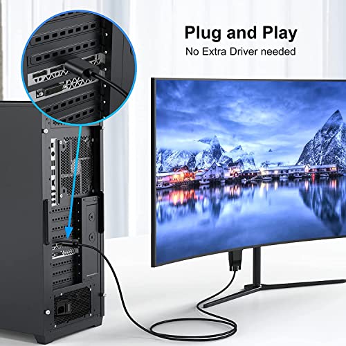 Image of HDMI to VGA Cable, HDMI to VGA Adapter (Male to Male) 1080P HD Video Cord Compatible for Computer, Desktop, Laptop, PC, Monitor, Projector, HDTV and More (NOT Bidirectional, 1.8M)(Black)