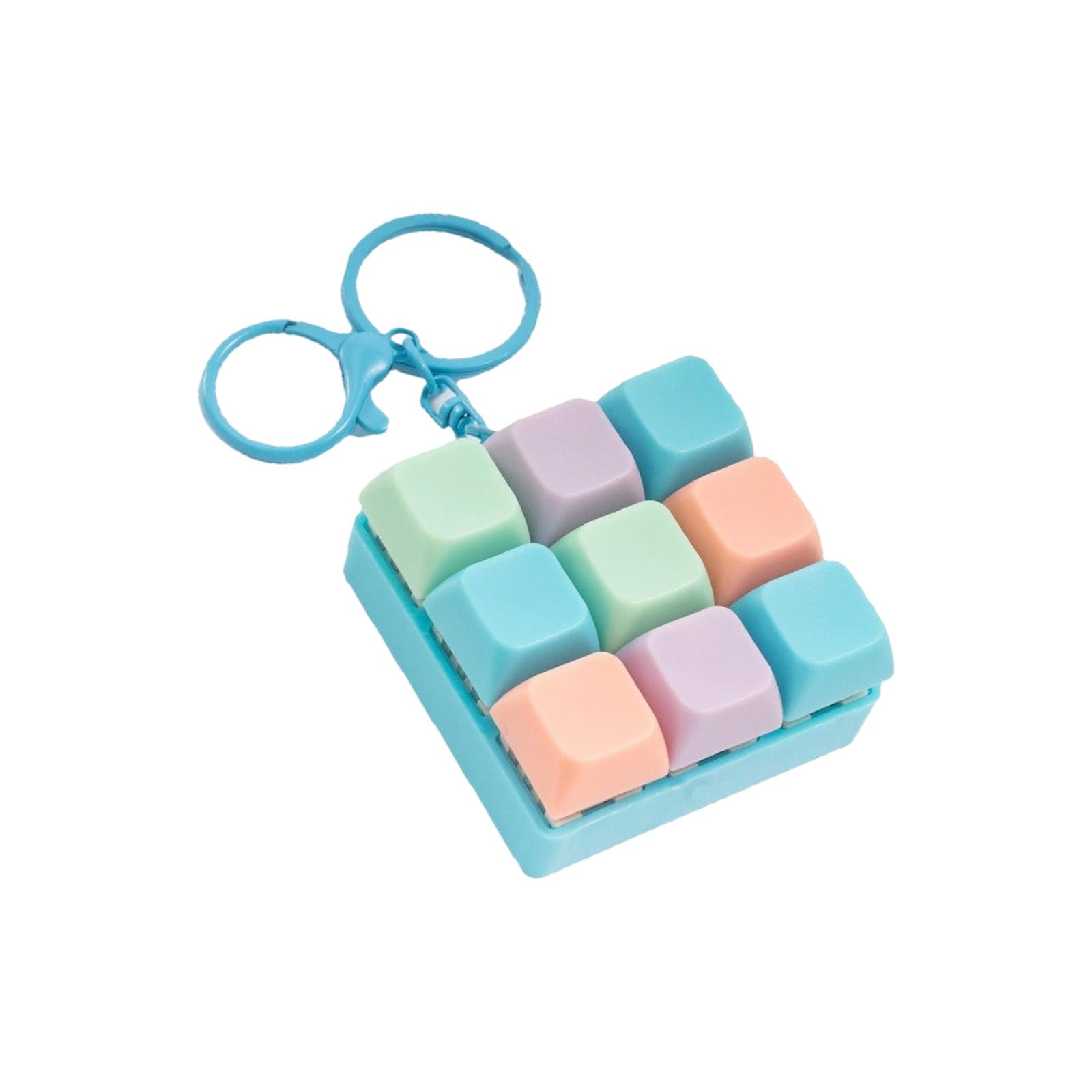 Maxtonser Small Keyboard Keychain Detachable Buttons Clicking Sound Stress Reliever Keycap Keyring for Adults Gifts