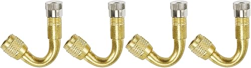 Modengzhe 4 Pcs adaptadores de extensión de vástago de válvula de neumático de 45 grados, extensores de válvula de latón H62 para neumáticos de