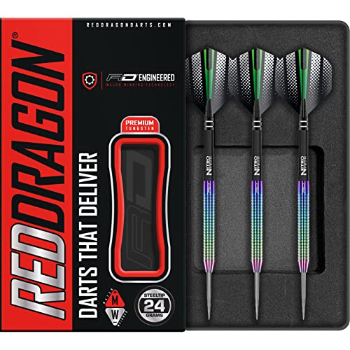 RED DRAGON Razor Edge Spectron Fléchettes en tungstène 24 grammes avec ailettes et tiges (tiges)