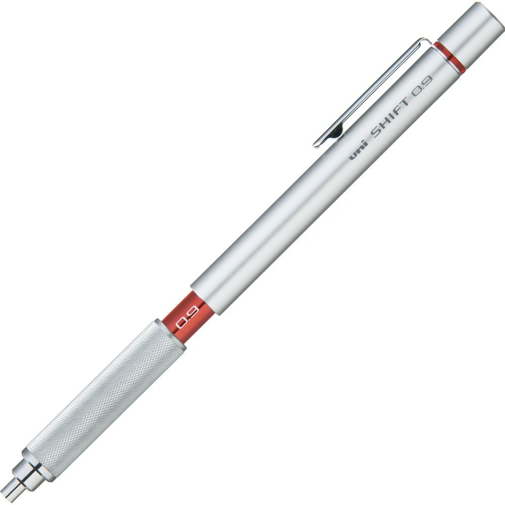 Uni Mechanical Pencil, SHIFT, 0.5mm, Silver with Red Accent (M91010.26)