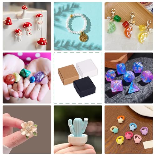 Craftdady Quadratische Faltschachteln aus Wellpappe, 4,1 x 3,8 x 2 cm, Schwarz, für Versand, Aufbewahrung, Geschenkverpackung, 50 Stück