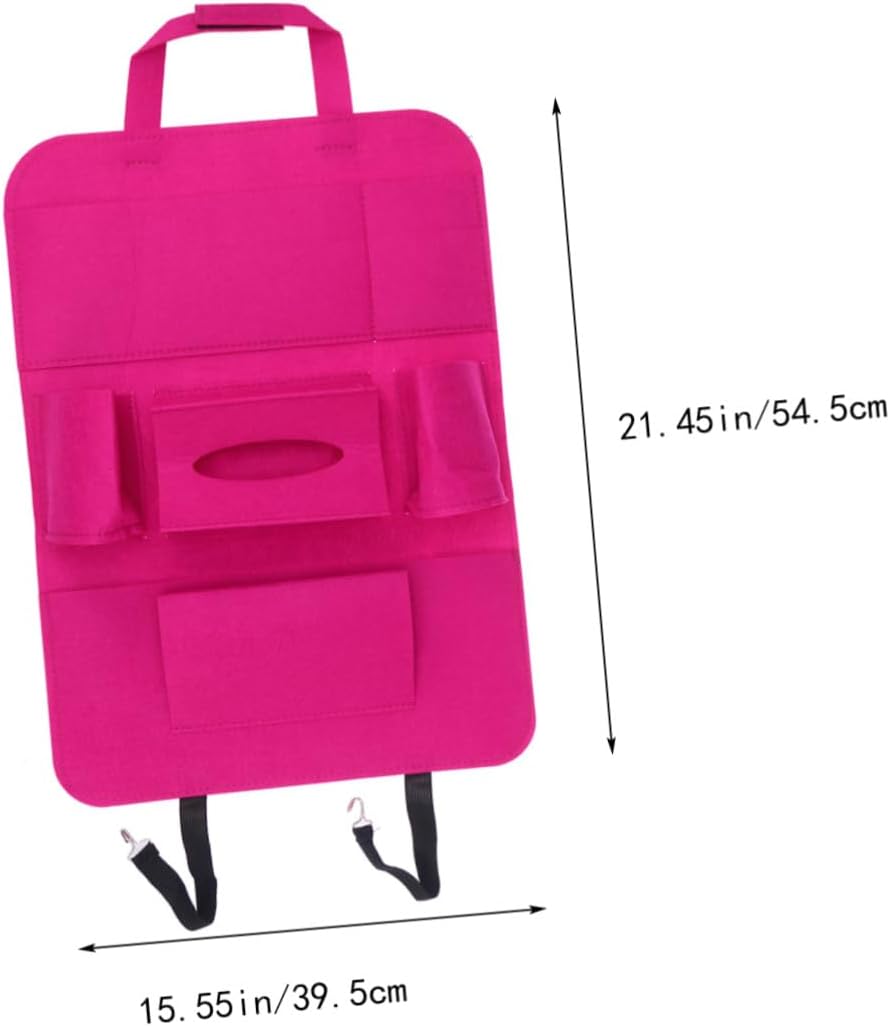ULTECHNOVO Auto Storage Pouch Multi-pocket Backseat Car Organizer Rose Red Felt Storage Bag with Capacity Pockets Easy to Install Durable and Safe for All Vehicles