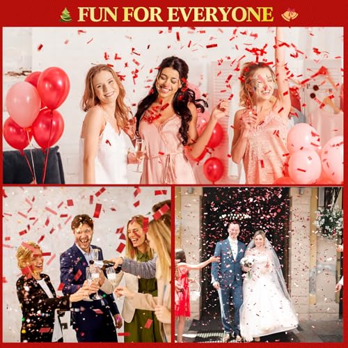 Image of Sumind 200 Grams Red Large Metallic Confetti Rose Glitter Throwable Table Scatter Foil Confetti for Wedding Birthday Party Baby Shower Graduation Christmas Celebrations