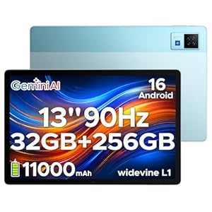 DOOGEE U13 (2026) 13 Inch Tablet, Newest Android 16 Tablet with Gemini AI, 32GB+256GB/2TB, 11000mAh, 2.2GHz Octa-Core Gaming Tablets, Quad Speakers | Netflix | 5G WiFi Android Tablets, 4-Year Warranty