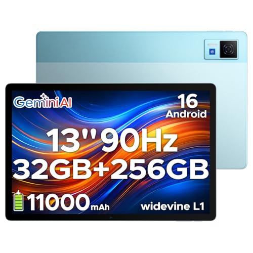 DOOGEE U13 (2026) 13 Inch Tablet, Newest Android 16 Tablet with Gemini AI, 32GB+256GB/2TB, 11000mAh, 2.2GHz Octa-Core Gaming Tablets, Quad Speakers | Netflix | 5G WiFi Android Tablets, 4-Year Warranty