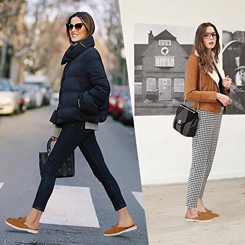 Lovee Cosee Mule For Women Closed Almond Toe Backless Slip On Flat Slides Penny Loafer Slippers #TOP6