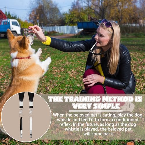 HANGGON 2 Stück Hundepfeife Rückruf Mit Klicker Hund Clicker Einstellbare Hundepfeife Hochfrequenz Lautlos Mit Umhängeband Erziehungshilfen Für Hunde Training Zubehör Hundeerziehung