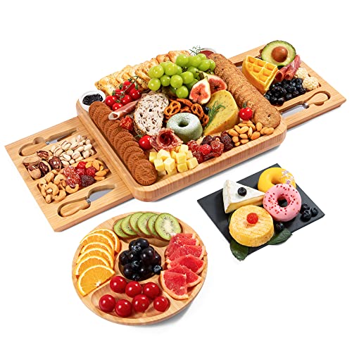 Bellsal Extra Large Charcuterie Board Set With 2 Drawers, Bamboo Cheese Board And Knife Set, House Warming Gifts New Home, Anniversary & Wedding Gifts For Couple, Housewarming Gift New House #TOP29