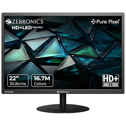 ZEBRONICS V22HD+LED, 22 Inch (55.8cm) LED Monitor, Dual HDMI & VGA...