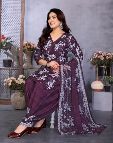Image of Priyashi Women Unstiched Crepe dress materials | Crepe Salwar Suit for women with dupatta | suit material for women unstitched