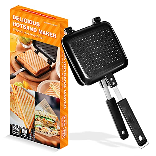 デリシャス ホットサンドメーカー 具だくさん パンの耳がくっついて中身が出ない 【 IH ＆ 直火 どちらでも使える 】 耳まで焼ける 分離するのでフライパンになるし洗いやすい【日本メーカー公式】