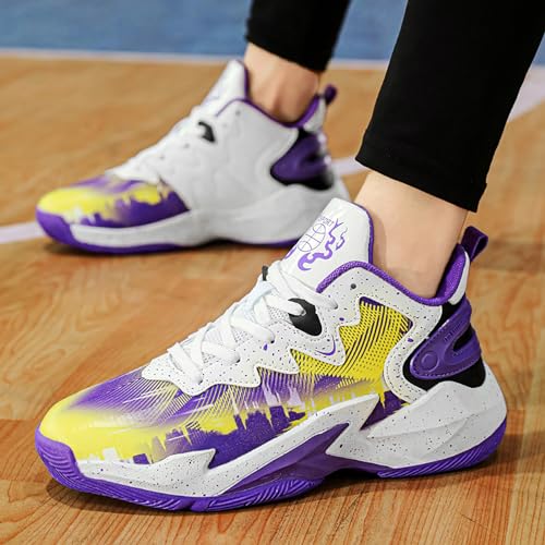 Kids Basketball Shoes Boys High-top Sports Shoes Sneakers Durable Lace-up Non-Slip Girls Running Shoes4