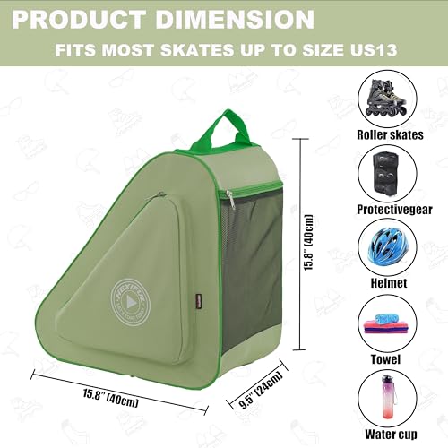 Image of HEXIFUL Skate Bag for Ice, Inline, Roller & Quad Skates - Kids & Adults