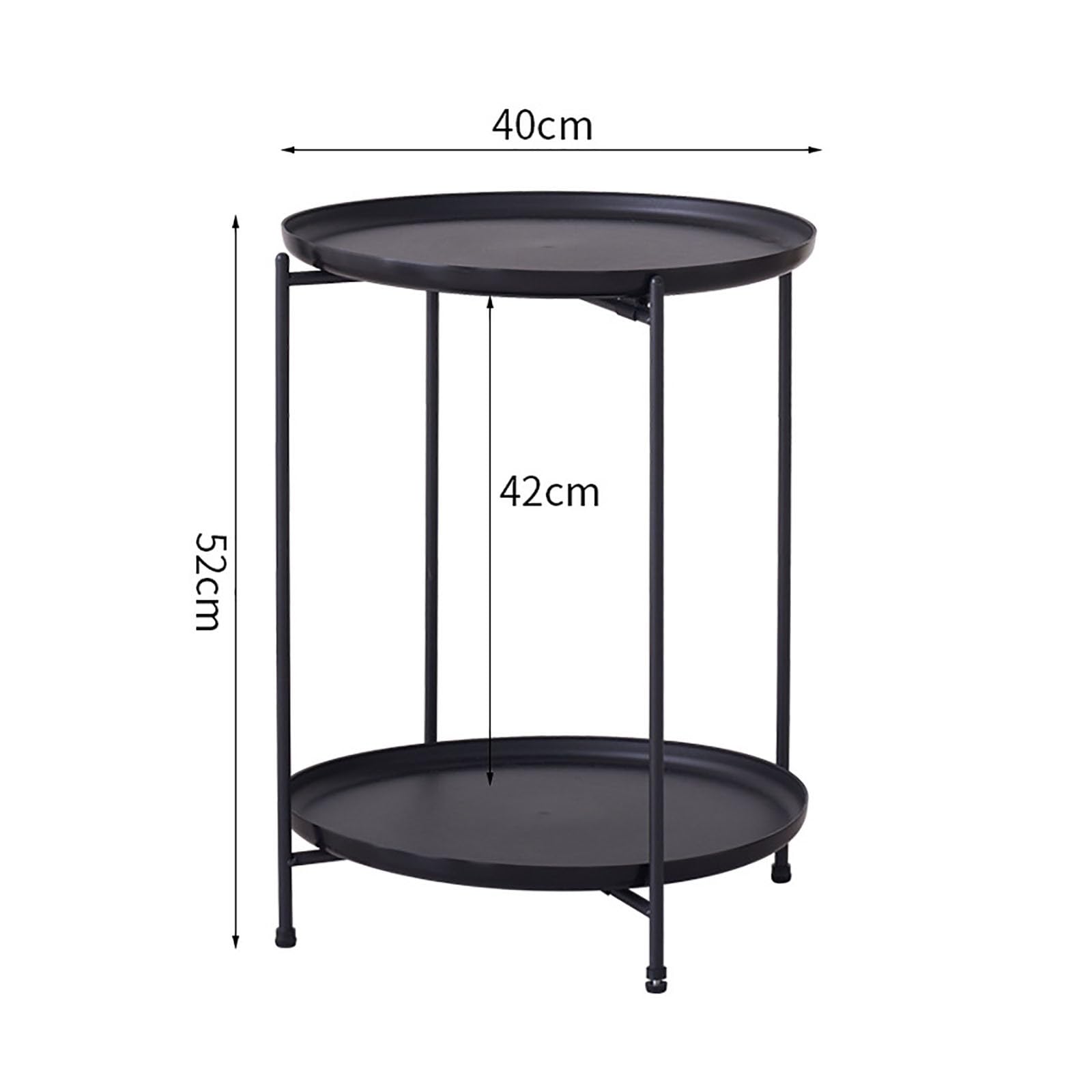 Mesa Auxiliar Sofá,Mesa Pequeña Centro Estilo Industrial,Mesa Café con Estante Almacenamiento,Moderna para Salón o Dormitorio black