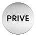 Produktbild Durable Türschild Picto rund, Prive, 83 mm, metallic silber, 491268