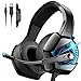 ONIKUMA Casque PS4 Casque Gamer Casque Gaming Xbox One avec Micro Anti Bruit et RGB LED Lampe Stéréo Basse pour PS5, PS4, Xbox One(Adaptateur Non Inclus), Switch, PC, Mac
