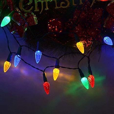 Amazon Com 50 Led Battery Operated Colored Christmas Lights C3 Mini Fairy Bulbs Small Christmas Tree String Lights For Christmas Wreath Wedding Bedroom Holiday Decorations Home Kitchen