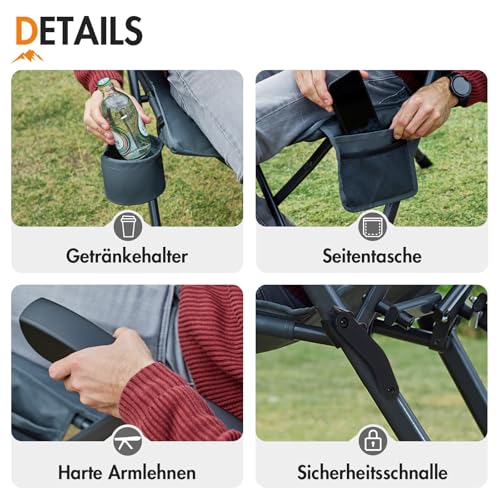 ideal für Campingrucksack-Transport und Festivals (104 Zeichen). - Detailansicht von Super Portal Campingstuhl Faltbar...