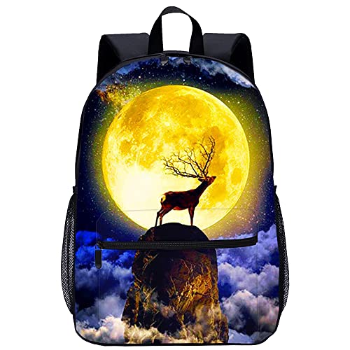 Sac à dos pour enfants adultes Landscape moon tree, sac de sport de dimensions 45x30x15