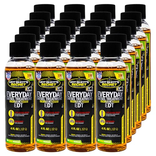 Hot Shot’s Secret Everyday Diesel Treatment EDT 4 oz 24-PK – Treats 2400 Gallons – 6-in-1 Diesel Fuel Additive, Injector and Fuel System Cleaner, Boosts Cetane by Hot Shot's Secret - Used condition - US$128.32