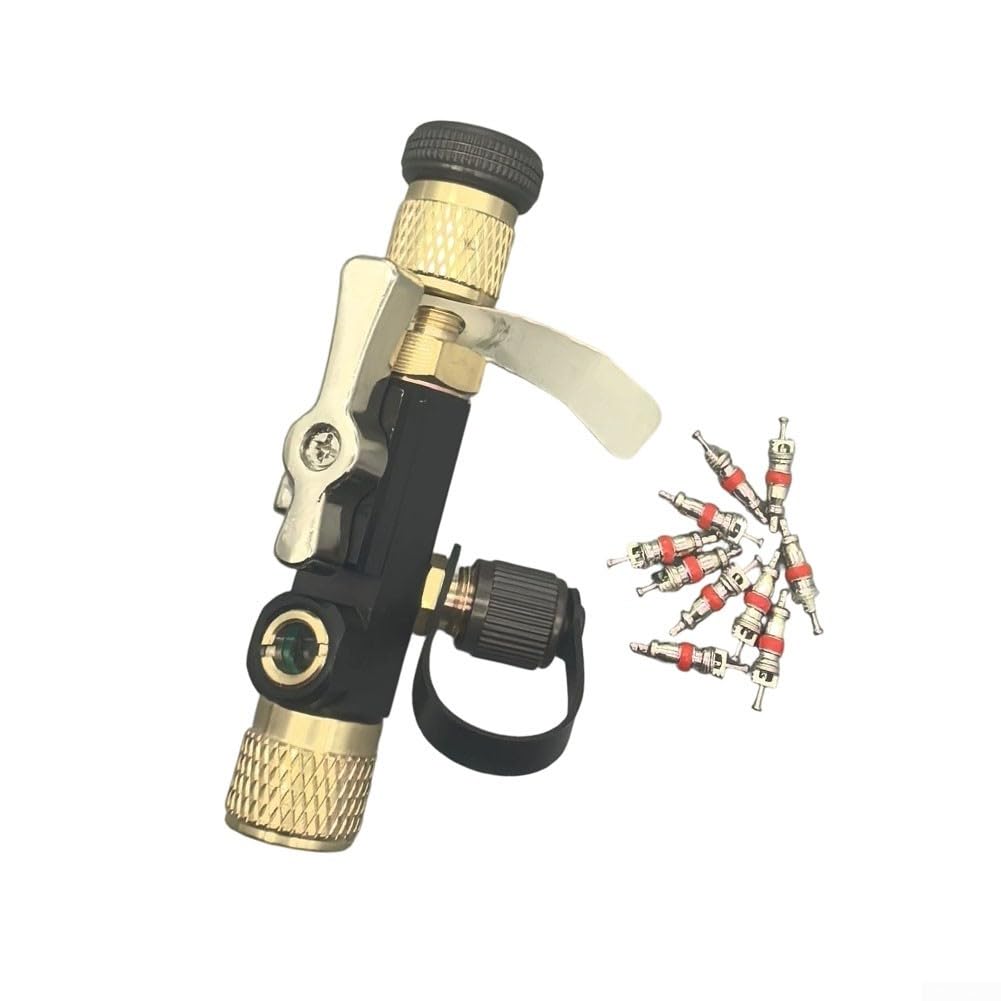 Herramienta de extracción de núcleo de válvula HVAC con cristal de doble visión y mango magnético de aleación de cobre para aire acondicionado R22, permite cambiar sin pérdida de refrigerante (B)