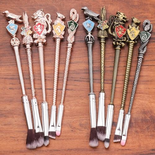 【2 Color Options】 Hary Pottter Gifts Metal Makeup Brushes Set Gifts Wi-zard Wand Makeup Brushes Set for Women Magic Eye Shadow Eyeliner Blending Lip Brush - Brushes Holder Pot Not Included - Image 5